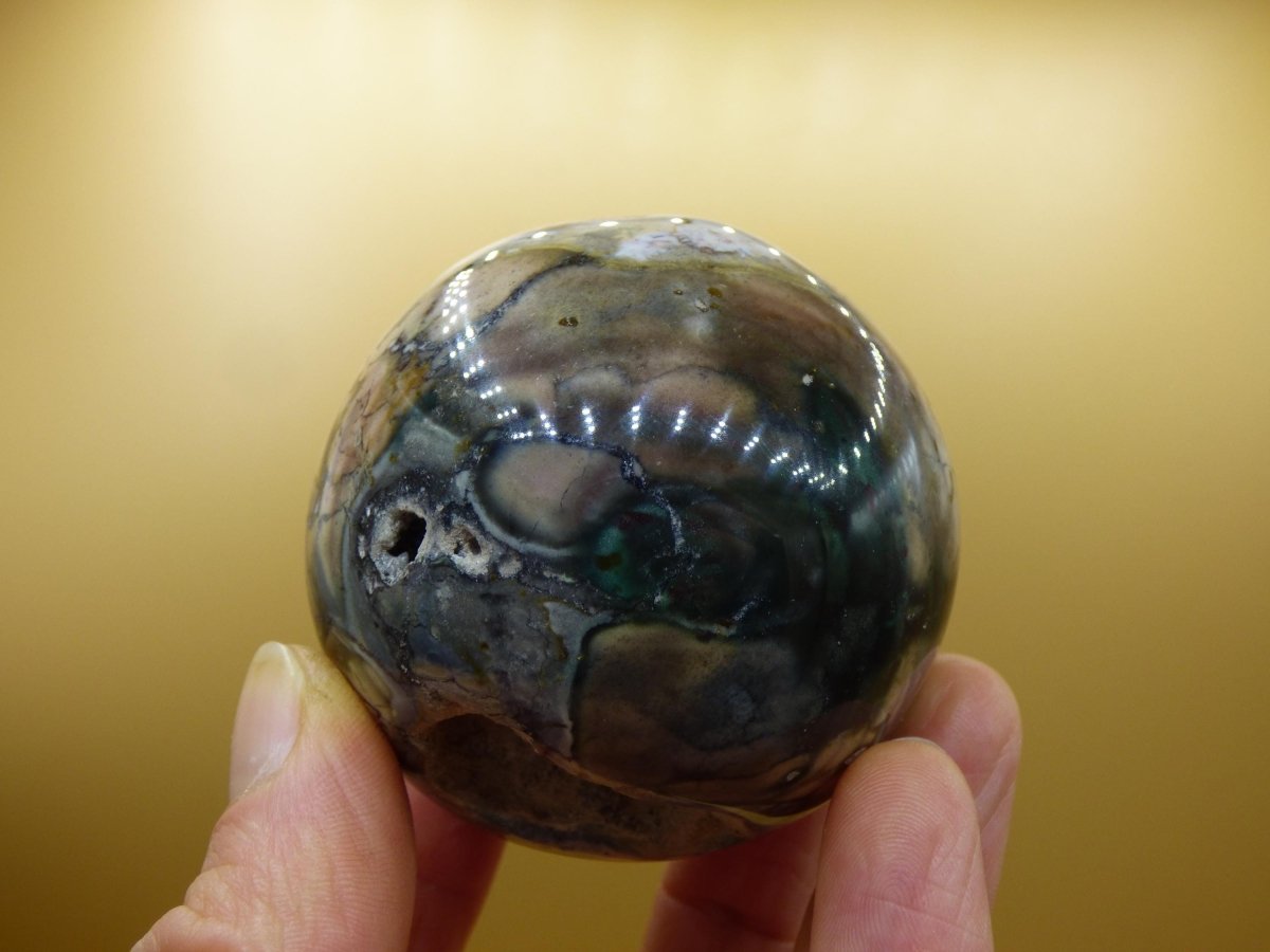 Ocean Jaspis grün braun weiß - Edelstein Kugel Natur Heilstein Deko Kristall Geschenk Er Sie Mann Frau Haus Wohnung Energie Selten - Art of Nature Berlin