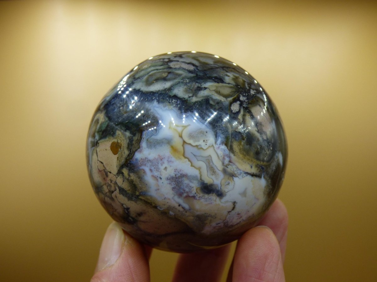 Ocean Jaspis grün braun weiß - Edelstein Kugel Natur Heilstein Deko Kristall Geschenk Er Sie Mann Frau Haus Wohnung Energie Selten - Art of Nature Berlin