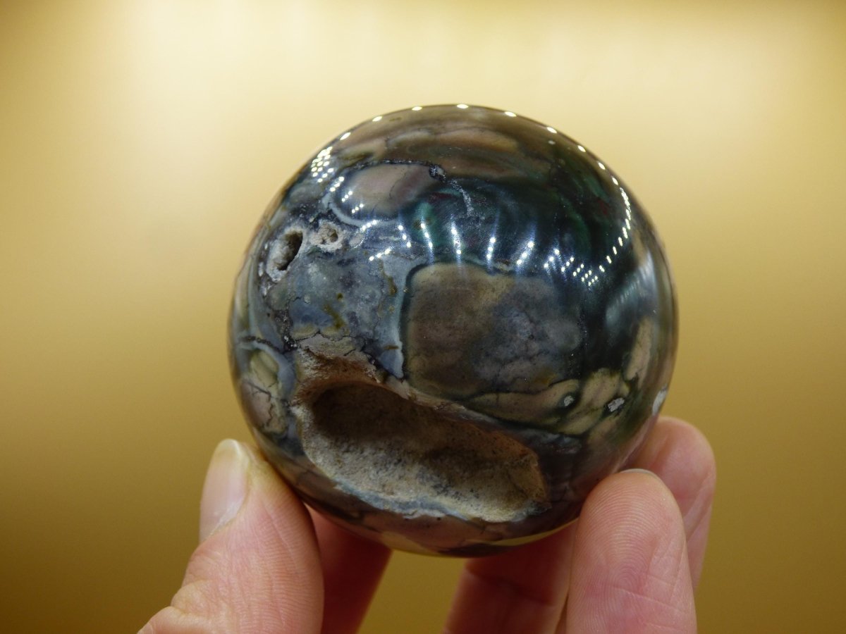 Ocean Jaspis grün braun weiß - Edelstein Kugel Natur Heilstein Deko Kristall Geschenk Er Sie Mann Frau Haus Wohnung Energie Selten - Art of Nature Berlin