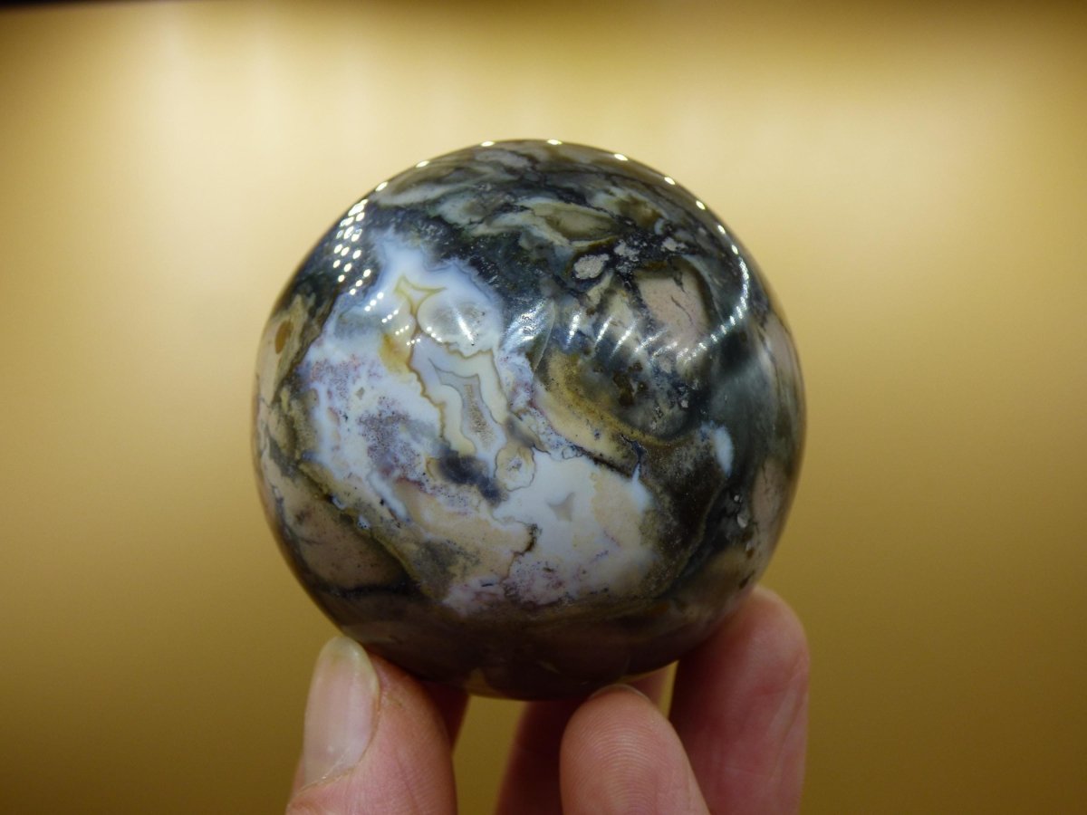 Ocean Jaspis grün braun weiß - Edelstein Kugel Natur Heilstein Deko Kristall Geschenk Er Sie Mann Frau Haus Wohnung Energie Selten - Art of Nature Berlin