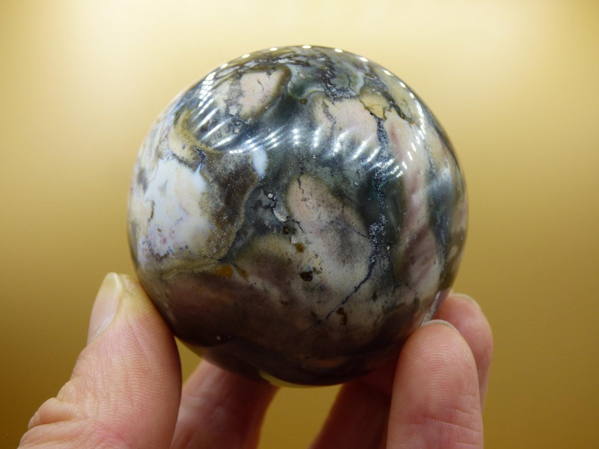 Ocean Jaspis grün braun weiß - Edelstein Kugel Natur Heilstein Deko Kristall Geschenk Er Sie Mann Frau Haus Wohnung Energie Selten - Art of Nature Berlin