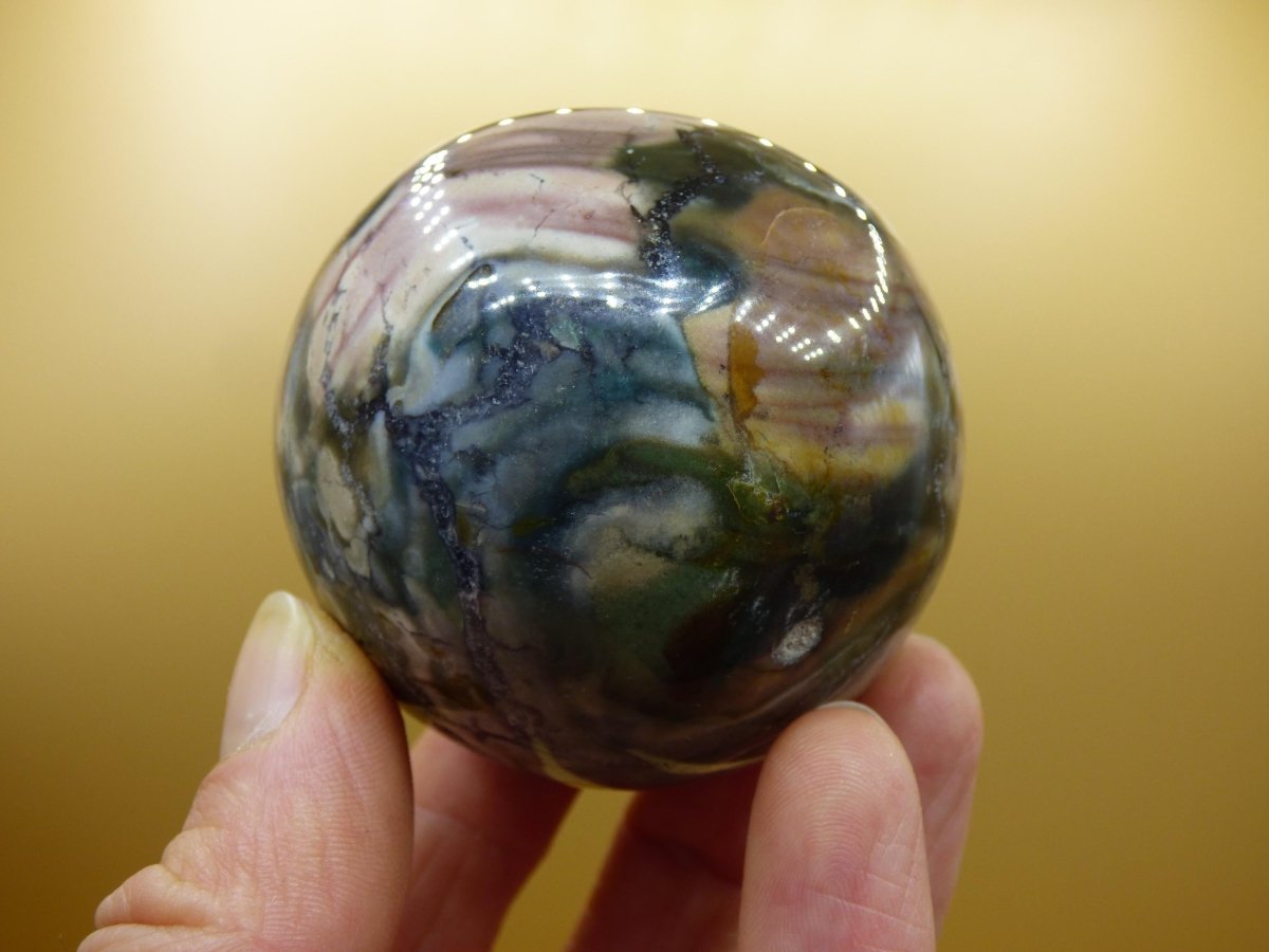 Ocean Jaspis grün braun weiß - Edelstein Kugel Natur Heilstein Deko Kristall Geschenk Er Sie Mann Frau Haus Wohnung Energie Selten - Art of Nature Berlin