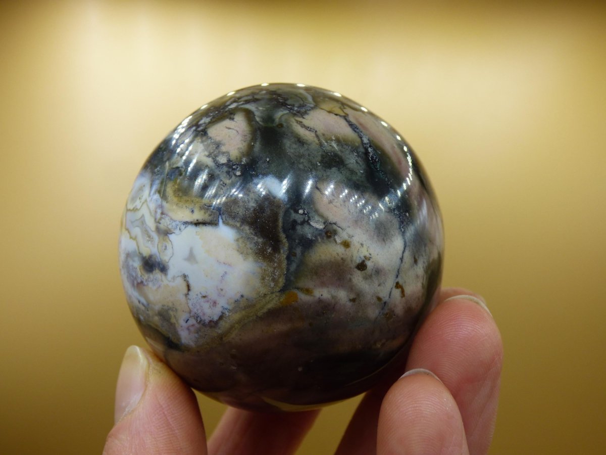 Ocean Jaspis grün braun weiß - Edelstein Kugel Natur Heilstein Deko Kristall Geschenk Er Sie Mann Frau Haus Wohnung Energie Selten - Art of Nature Berlin