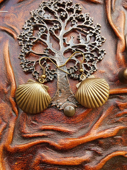 Ohrringe Bronze Muschel *Versteck*~HIPPIE ~GOA ~Boho ~Ethno ~Nature - Art of Nature Berlin