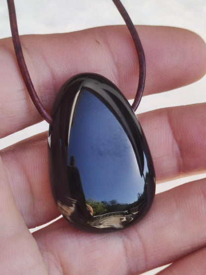 Onyx ~ Edelstein Kette schwarz Mann Frau Kind Geschenk Er Sie Natur Echt Energie Schmuck Anhänger Glück Schutz Heilstein Hippie Ethno Boho - Art of Nature Berlin