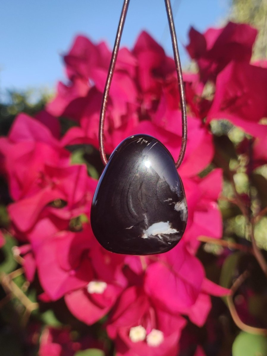 Onyx ~ Edelstein Kette schwarz Mann Frau Kind Geschenk Er Sie Natur Echt Energie Schmuck Anhänger Glück Schutz Heilstein Hippie Ethno Boho - Art of Nature Berlin