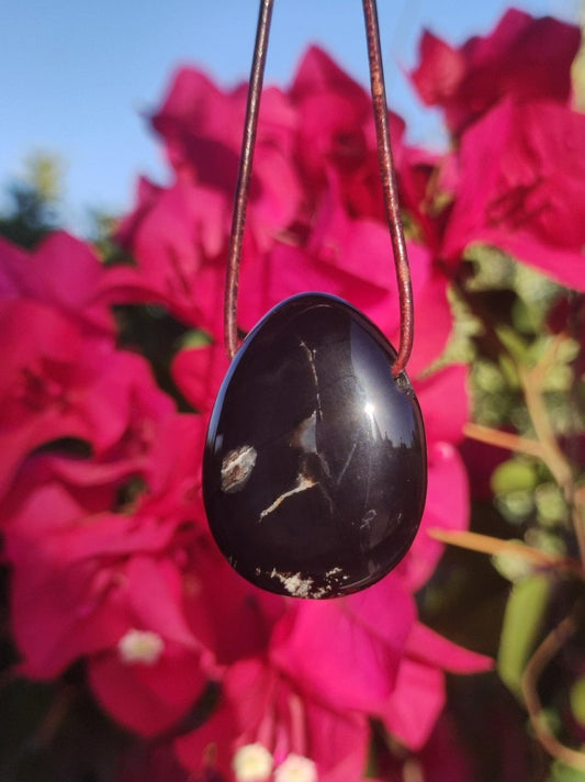 Onyx ~ Edelstein Kette schwarz Mann Frau Kind Geschenk Er Sie Natur Echt Energie Schmuck Anhänger Glück Schutz Heilstein Hippie Ethno Boho - Art of Nature Berlin