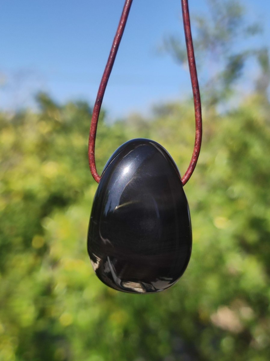 Onyx ~ Edelstein Kette schwarz Mann Frau Kind Geschenk Er Sie Natur Echt Energie Schmuck Anhänger Glück Schutz Heilstein Hippie Ethno Boho - Art of Nature Berlin