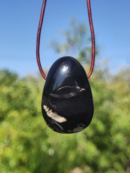 Onyx ~ Edelstein Kette schwarz Mann Frau Kind Geschenk Er Sie Natur Echt Energie Schmuck Anhänger Glück Schutz Heilstein Hippie Ethno Boho - Art of Nature Berlin