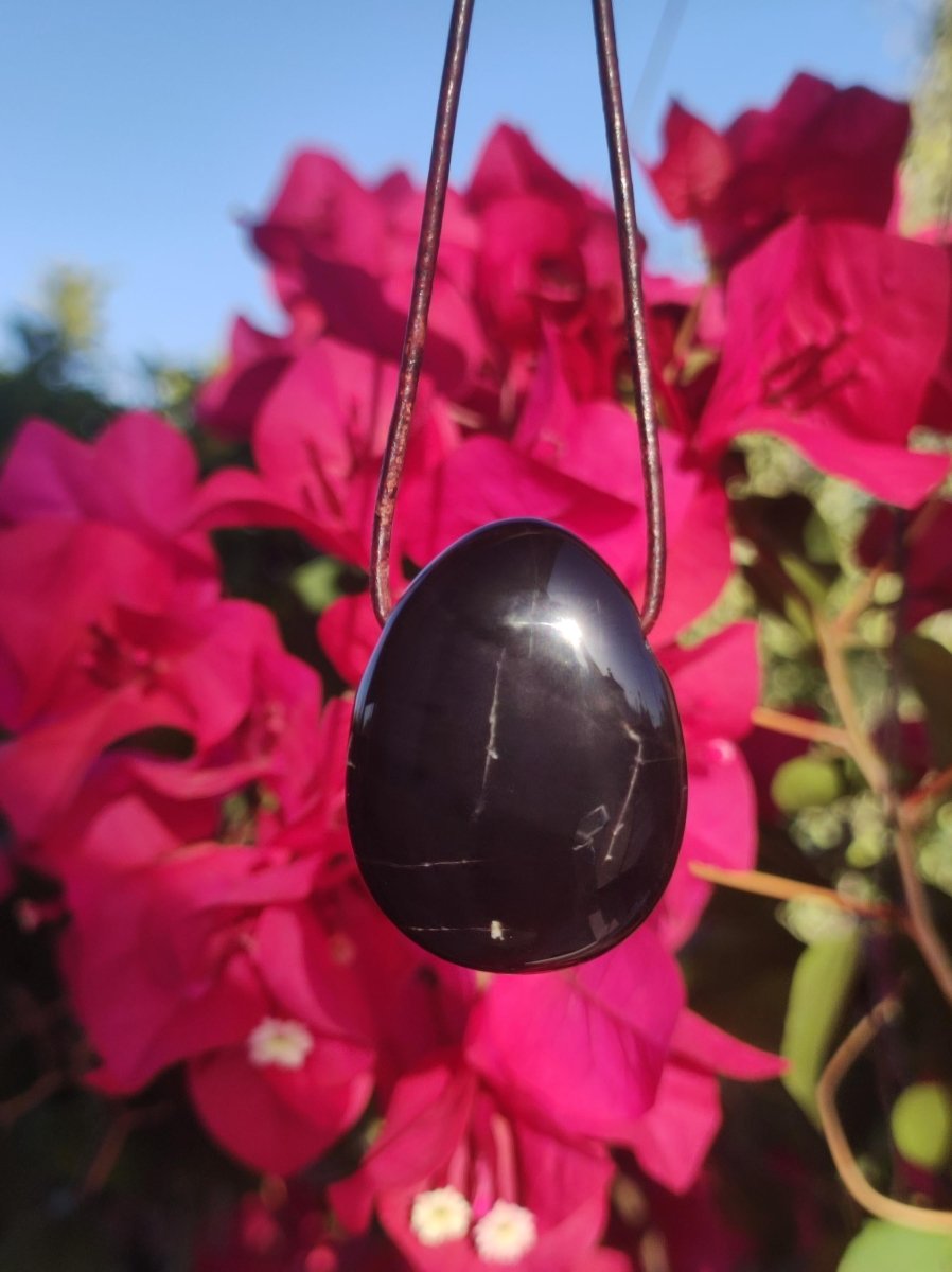 Onyx ~ Edelstein Kette schwarz Mann Frau Kind Geschenk Er Sie Natur Echt Energie Schmuck Anhänger Glück Schutz Heilstein Hippie Ethno Boho - Art of Nature Berlin