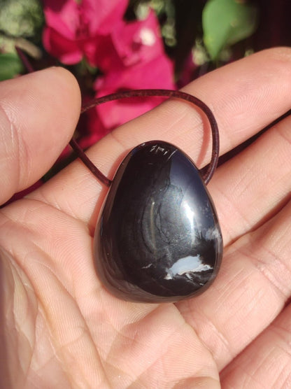 Onyx ~ Edelstein Kette schwarz Mann Frau Kind Geschenk Er Sie Natur Echt Energie Schmuck Anhänger Glück Schutz Heilstein Hippie Ethno Boho - Art of Nature Berlin