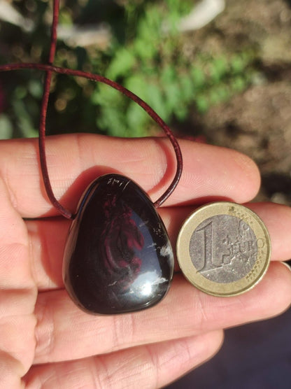 Onyx ~ Edelstein Kette schwarz Mann Frau Kind Geschenk Er Sie Natur Echt Energie Schmuck Anhänger Glück Schutz Heilstein Hippie Ethno Boho - Art of Nature Berlin