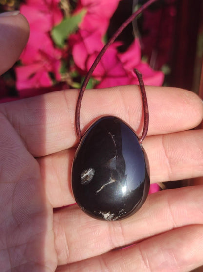 Onyx ~ Edelstein Kette schwarz Mann Frau Kind Geschenk Er Sie Natur Echt Energie Schmuck Anhänger Glück Schutz Heilstein Hippie Ethno Boho - Art of Nature Berlin