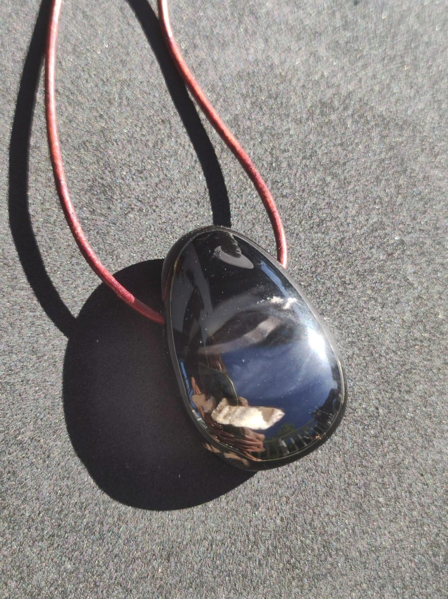 Onyx ~ Edelstein Kette schwarz Mann Frau Kind Geschenk Er Sie Natur Echt Energie Schmuck Anhänger Glück Schutz Heilstein Hippie Ethno Boho - Art of Nature Berlin