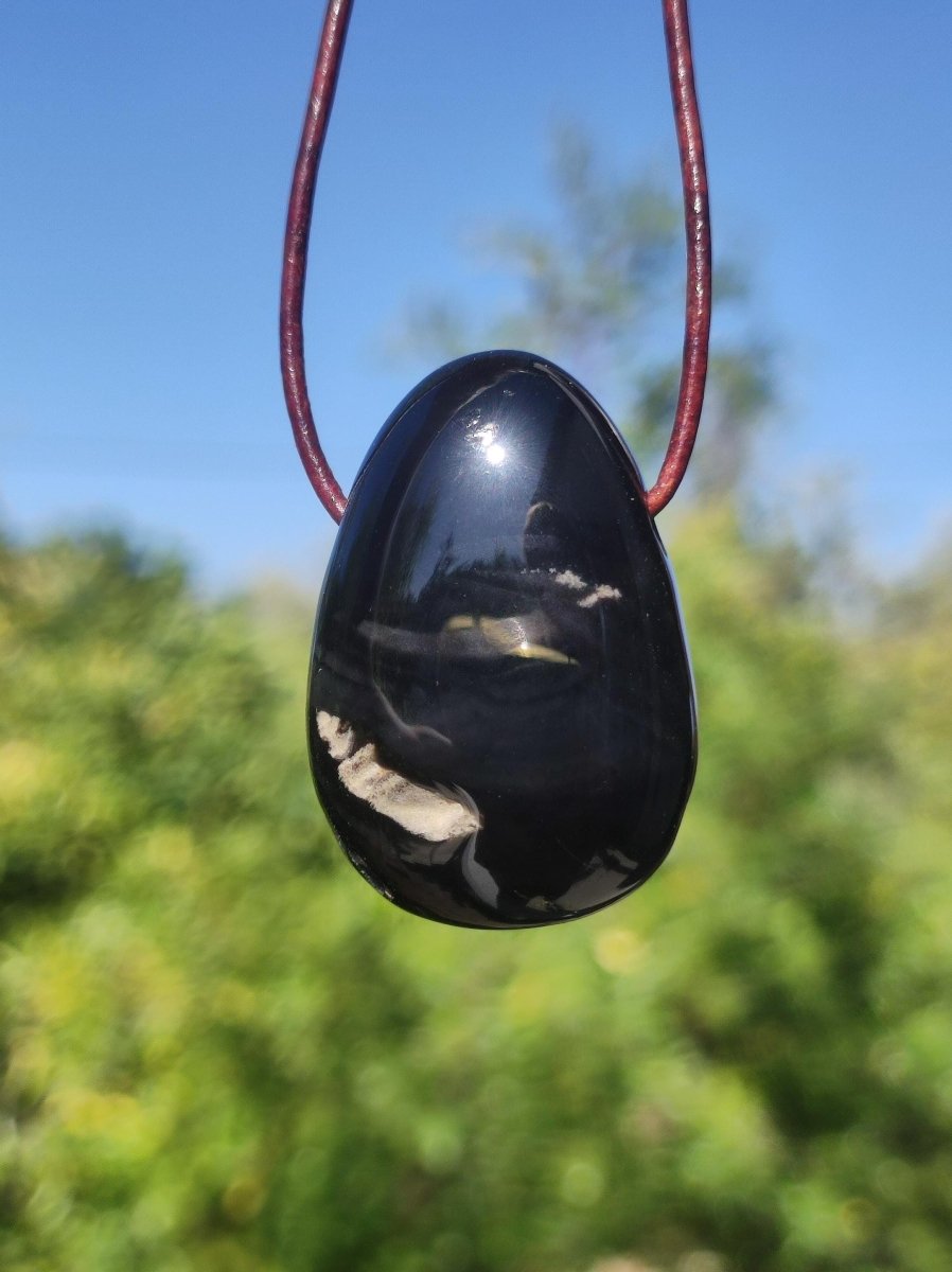 Onyx ~ Edelstein Kette schwarz Mann Frau Kind Geschenk Er Sie Natur Echt Energie Schmuck Anhänger Glück Schutz Heilstein Hippie Ethno Boho - Art of Nature Berlin