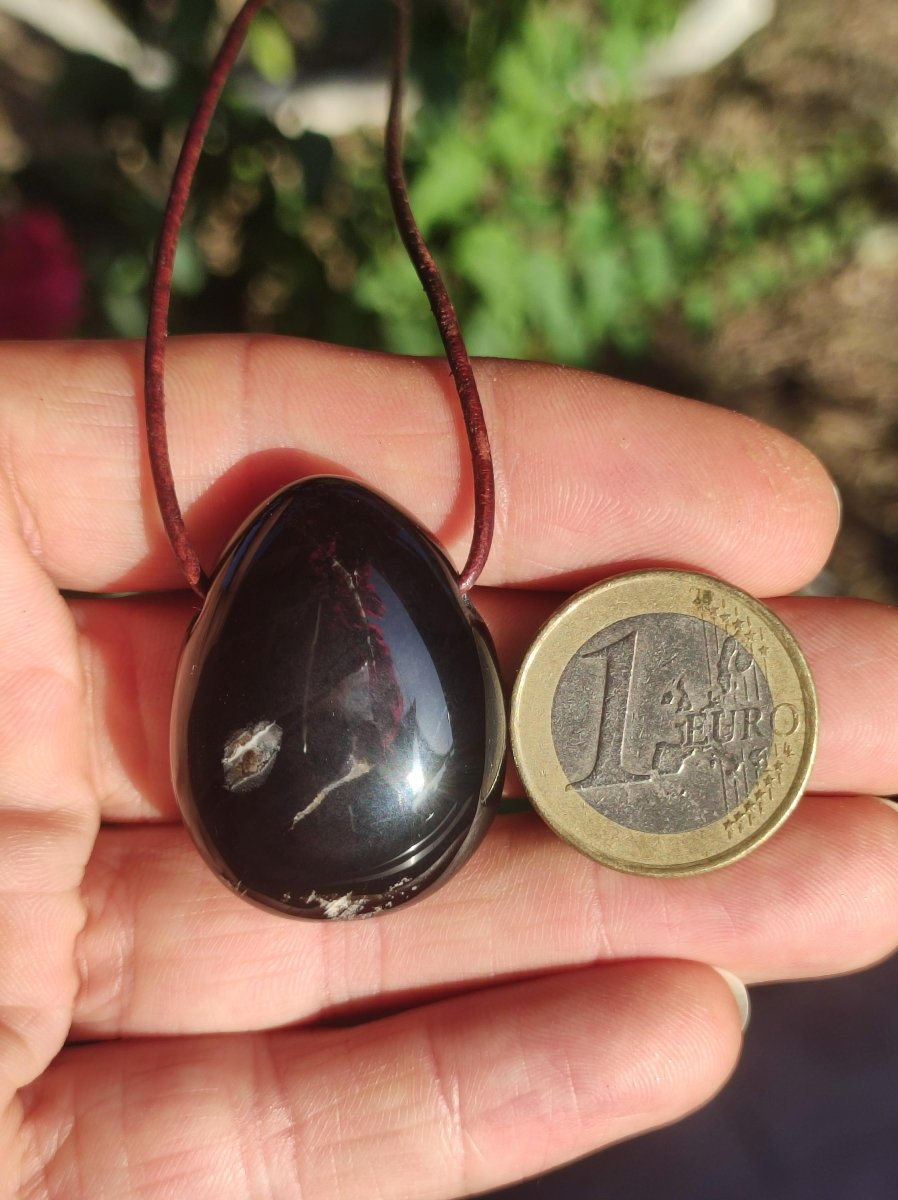 Onyx ~ Edelstein Kette schwarz Mann Frau Kind Geschenk Er Sie Natur Echt Energie Schmuck Anhänger Glück Schutz Heilstein Hippie Ethno Boho - Art of Nature Berlin