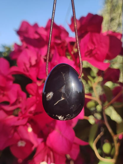 Onyx ~ Edelstein Kette schwarz Mann Frau Kind Geschenk Er Sie Natur Echt Energie Schmuck Anhänger Glück Schutz Heilstein Hippie Ethno Boho - Art of Nature Berlin