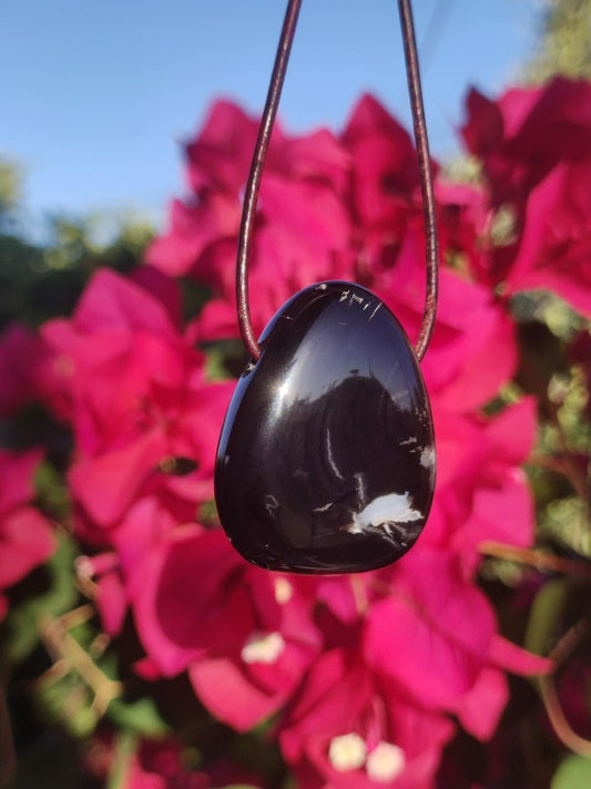 Onyx ~ Edelstein Kette schwarz Mann Frau Kind Geschenk Er Sie Natur Echt Energie Schmuck Anhänger Glück Schutz Heilstein Hippie Ethno Boho - Art of Nature Berlin