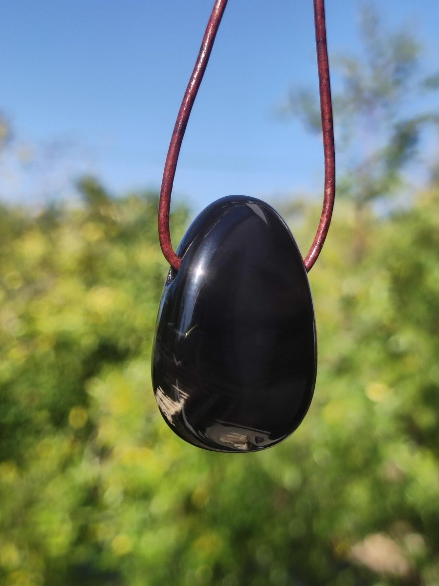 Onyx ~ Edelstein Kette schwarz Mann Frau Kind Geschenk Er Sie Natur Echt Energie Schmuck Anhänger Glück Schutz Heilstein Hippie Ethno Boho - Art of Nature Berlin