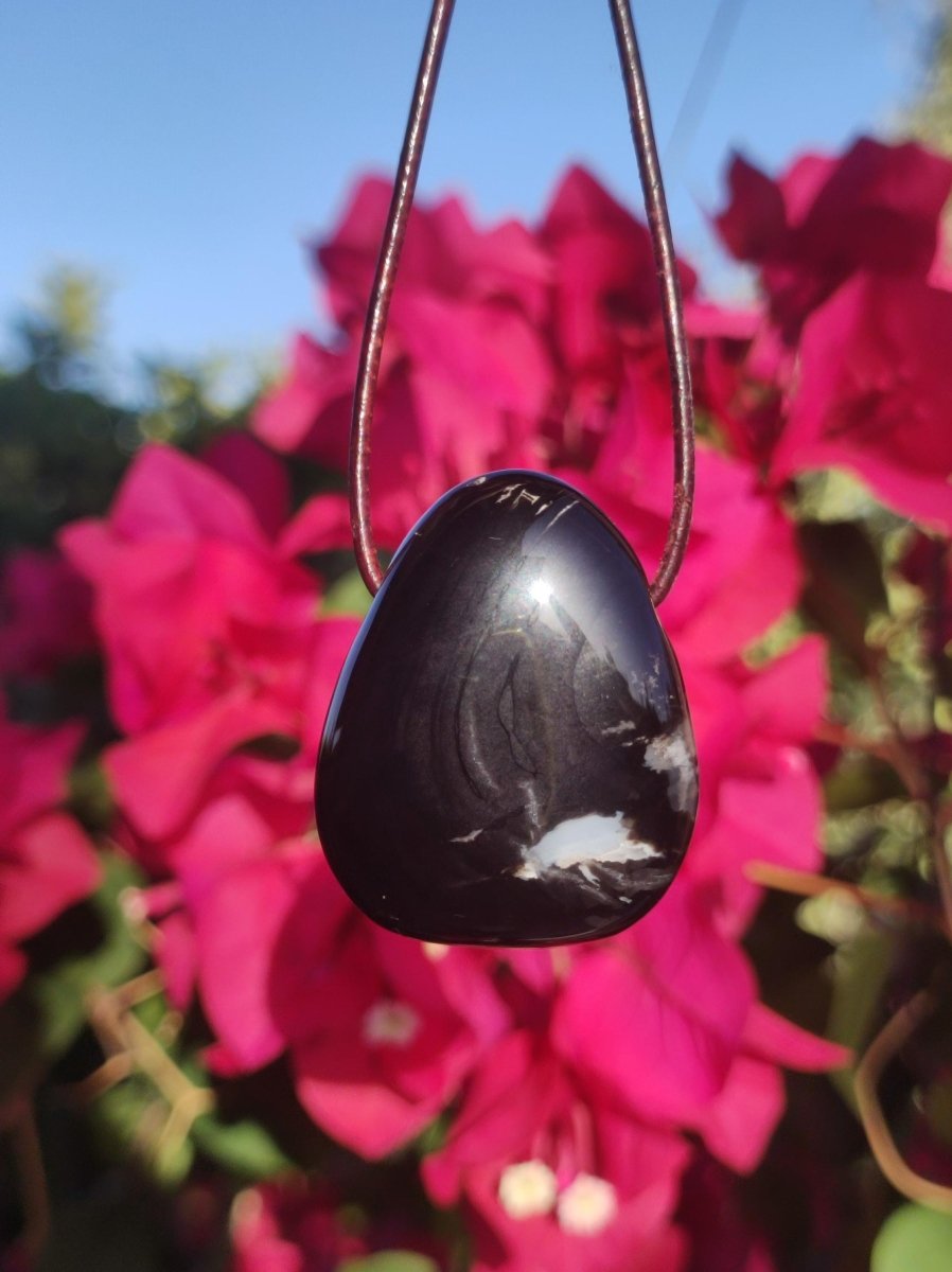 Onyx ~ Edelstein Kette schwarz Mann Frau Kind Geschenk Er Sie Natur Echt Energie Schmuck Anhänger Glück Schutz Heilstein Hippie Ethno Boho - Art of Nature Berlin