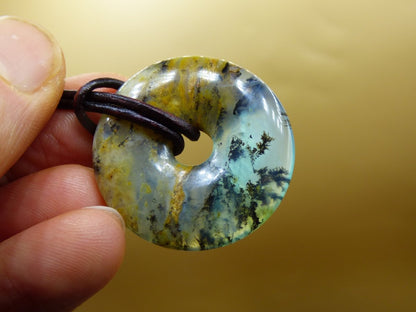 Opal Andenopal blau ~ Edelstein Kette HIPPIE GOA Boho Ethno Nature Donut Schutzsymbol Heilstein Chakra Sammler Mineral Rarität Mann Frau - Art of Nature Berlin
