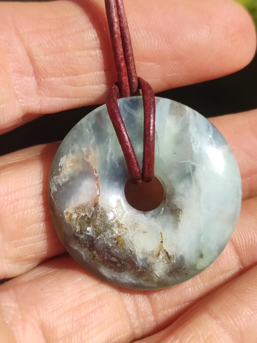 Opal Andenopal blau ~ Edelstein Kette HIPPIE GOA Boho Ethno Nature Donut Schutzsymbol Heilstein Chakra Sammler Mineral Rarität Mann Frau - Art of Nature Berlin