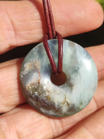 Opal Andenopal blau ~ Edelstein Kette HIPPIE GOA Boho Ethno Nature Donut Schutzsymbol Heilstein Chakra Sammler Mineral Rarität Mann Frau - Art of Nature Berlin