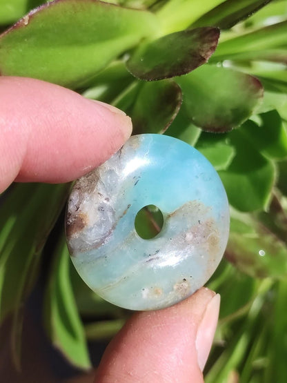 Opal Andenopal blau ~ Edelstein Kette HIPPIE GOA Boho Ethno Nature Donut Schutzsymbol Heilstein Chakra Sammler Mineral Rarität Mann Frau - Art of Nature Berlin