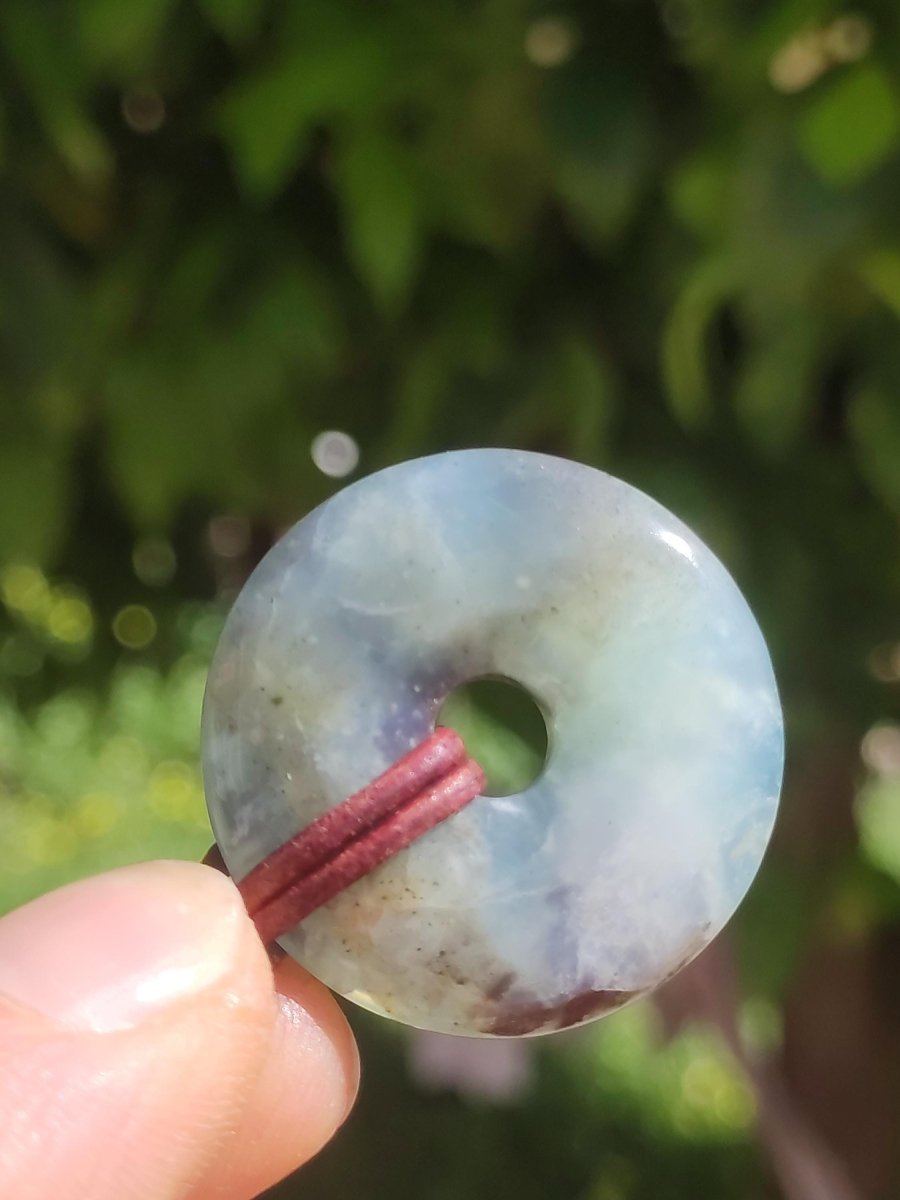 Opal Andenopal blau ~ Edelstein Kette HIPPIE GOA Boho Ethno Nature Donut Schutzsymbol Heilstein Chakra Sammler Mineral Rarität Mann Frau - Art of Nature Berlin