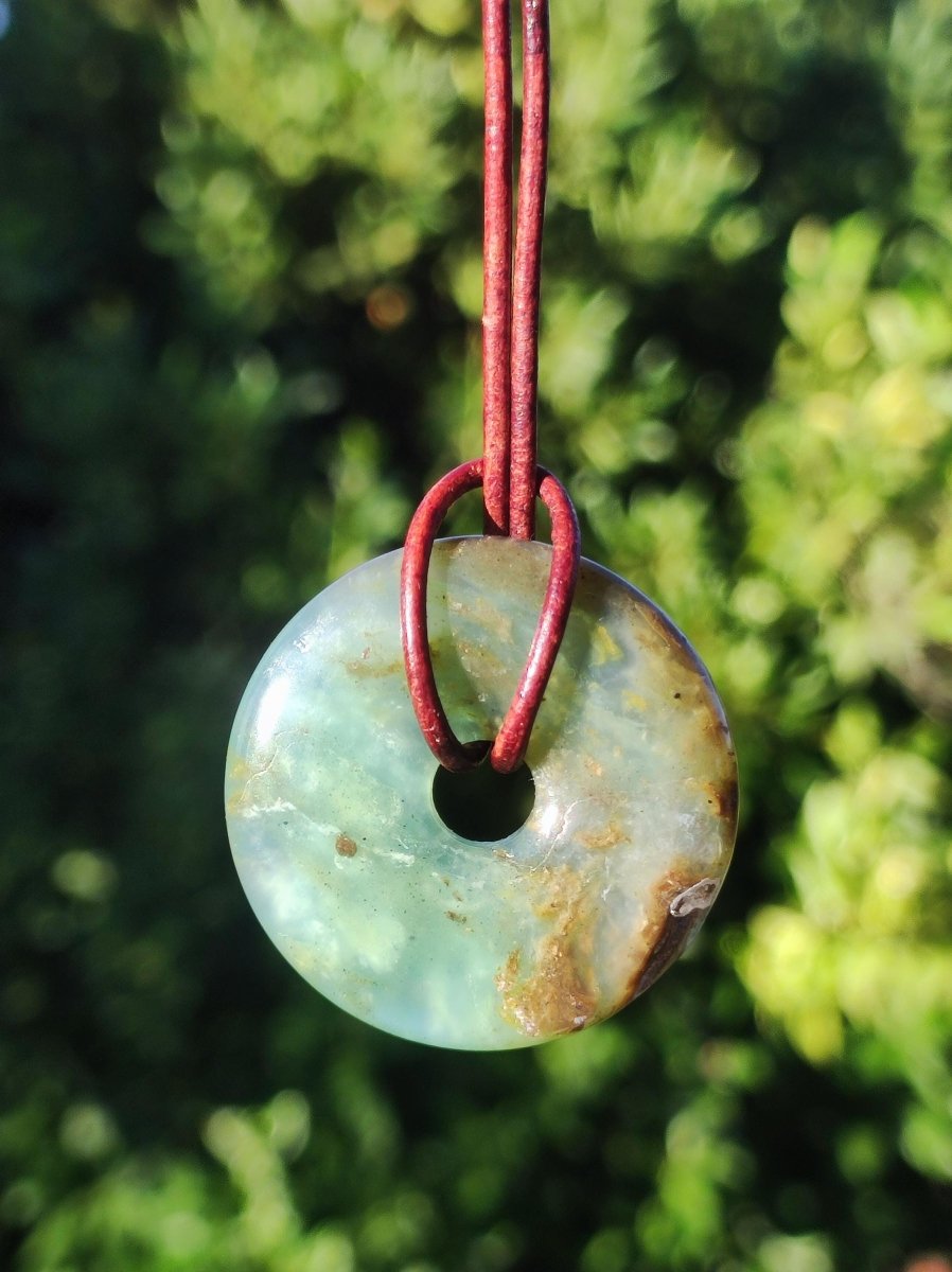 Opal Andenopal blau ~ Edelstein Kette HIPPIE GOA Boho Ethno Nature Donut Schutzsymbol Heilstein Chakra Sammler Mineral Rarität Mann Frau - Art of Nature Berlin