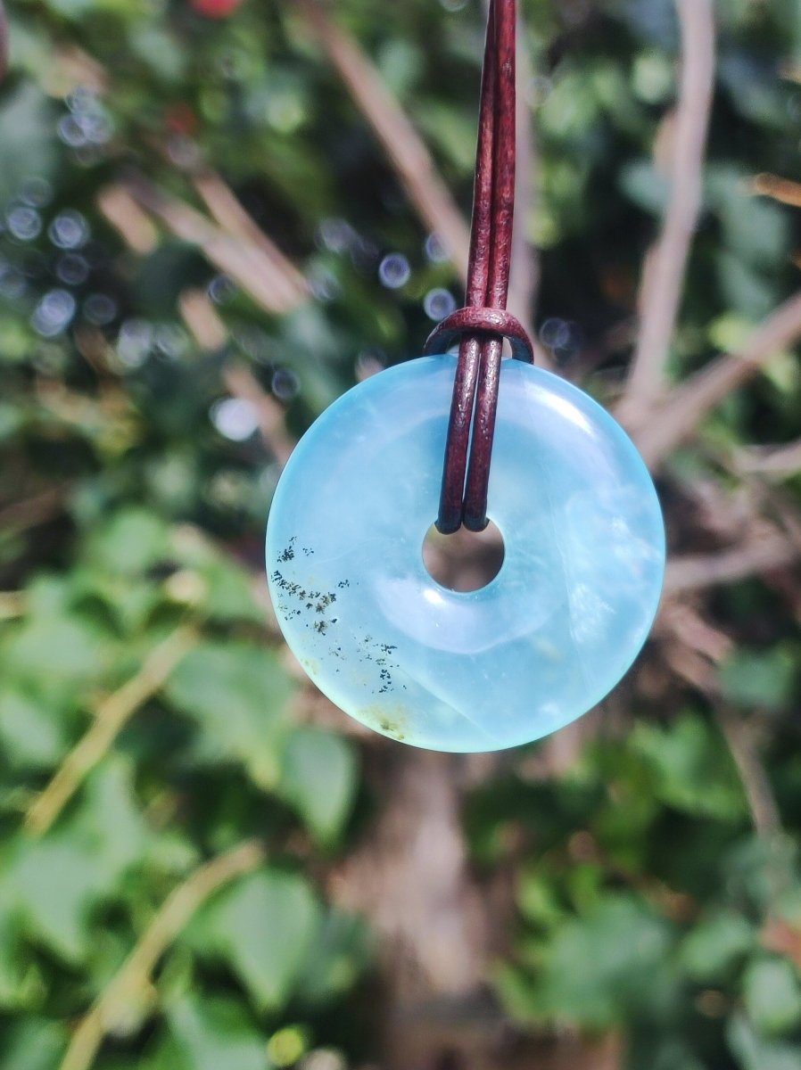 Opal Andenopal blau ~ Edelstein Kette HIPPIE GOA Boho Ethno Nature Donut Schutzsymbol Heilstein Chakra Sammler Mineral Rarität Mann Frau - Art of Nature Berlin