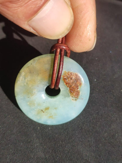 Opal Andenopal blau ~ Edelstein Kette HIPPIE GOA Boho Ethno Nature Donut Schutzsymbol Heilstein Chakra Sammler Mineral Rarität Mann Frau - Art of Nature Berlin