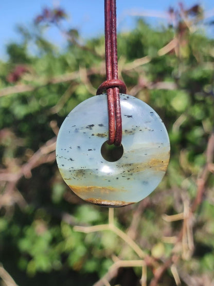 Opal Andenopal blau ~ Edelstein Kette HIPPIE GOA Boho Ethno Nature Donut Schutzsymbol Heilstein Chakra Sammler Mineral Rarität Mann Frau - Art of Nature Berlin