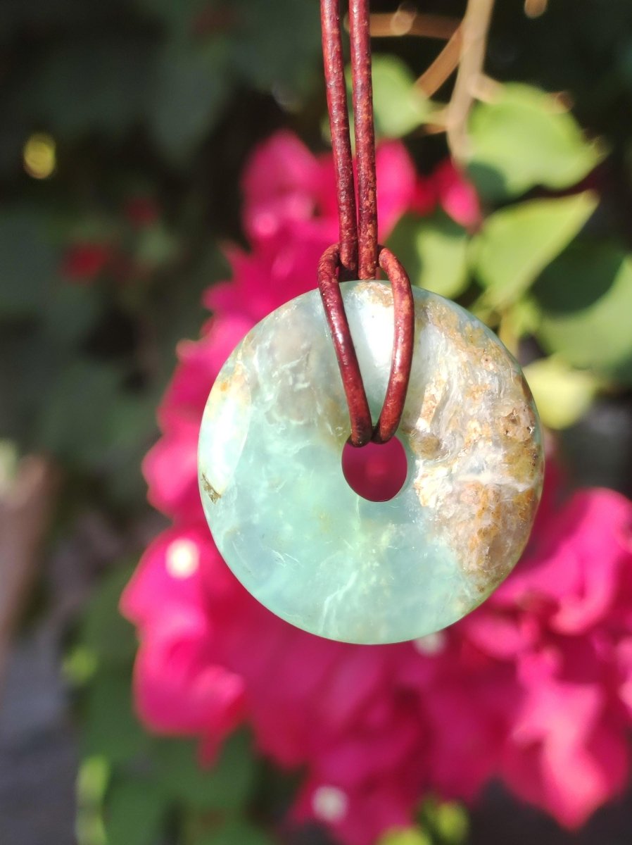 Opal Andenopal blau ~ Edelstein Kette HIPPIE GOA Boho Ethno Nature Donut Schutzsymbol Heilstein Chakra Sammler Mineral Rarität Mann Frau - Art of Nature Berlin