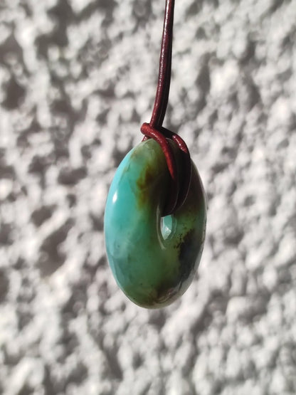 Opal Andenopal blau ~ Edelstein Kette HIPPIE GOA Boho Ethno Nature Donut Schutzsymbol Heilstein Chakra Sammler Mineral Rarität Mann Frau - Art of Nature Berlin