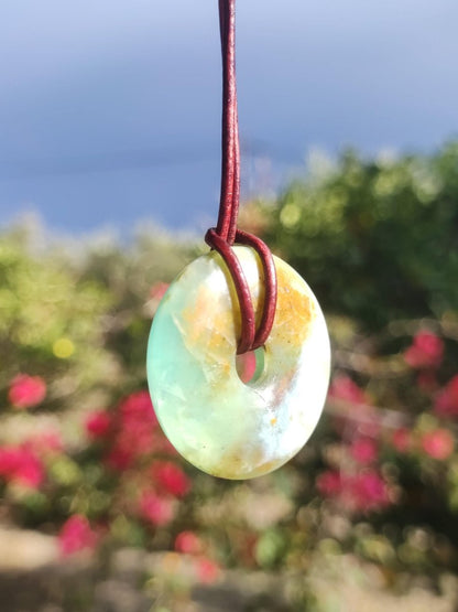 Opal Andenopal blau ~ Edelstein Kette HIPPIE GOA Boho Ethno Nature Donut Schutzsymbol Heilstein Chakra Sammler Mineral Rarität Mann Frau - Art of Nature Berlin