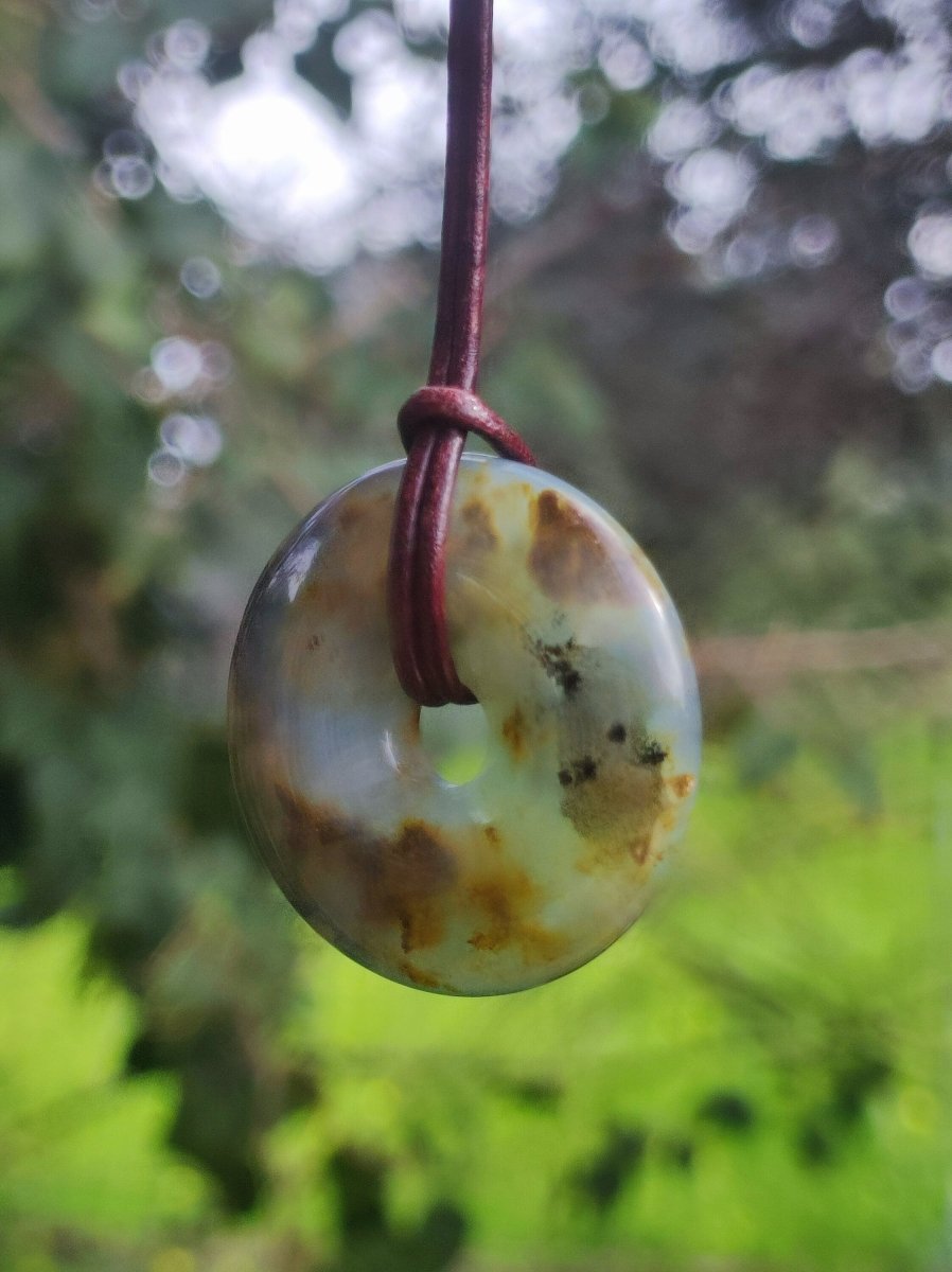 Opal Andenopal blau ~ Edelstein Kette HIPPIE GOA Boho Ethno Nature Donut Schutzsymbol Heilstein Chakra Sammler Mineral Rarität Mann Frau - Art of Nature Berlin