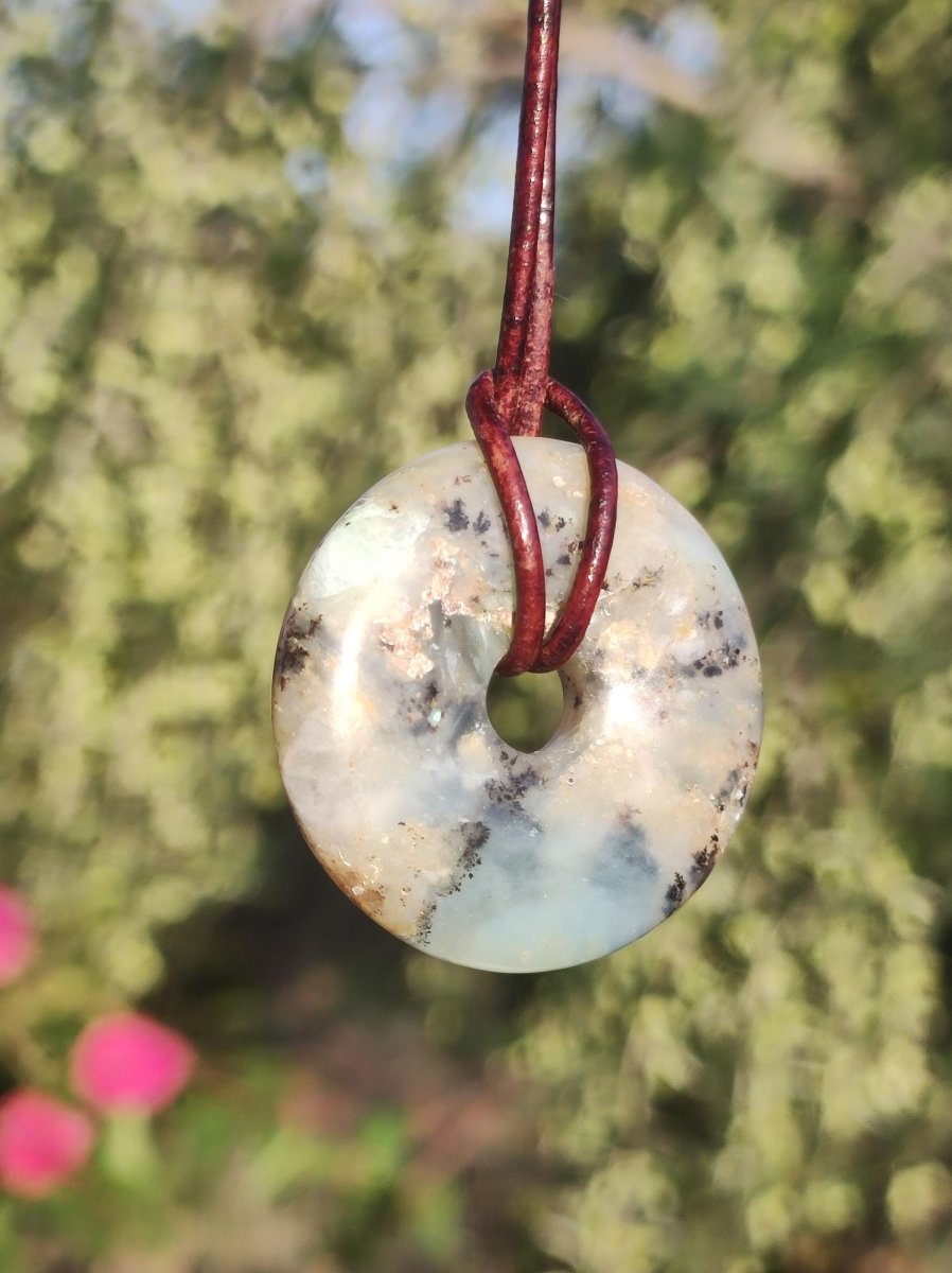 Opal Andenopal blau ~ Edelstein Kette HIPPIE GOA Boho Ethno Nature Donut Schutzsymbol Heilstein Chakra Sammler Mineral Rarität Mann Frau - Art of Nature Berlin