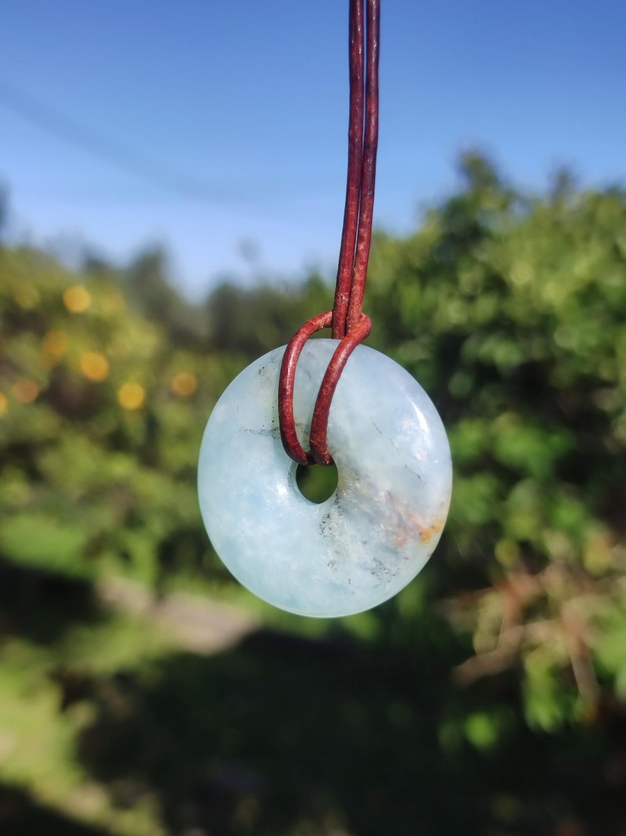 Opal Andenopal blau ~ Edelstein Kette HIPPIE GOA Boho Ethno Nature Donut Schutzsymbol Heilstein Chakra Sammler Mineral Rarität Mann Frau - Art of Nature Berlin