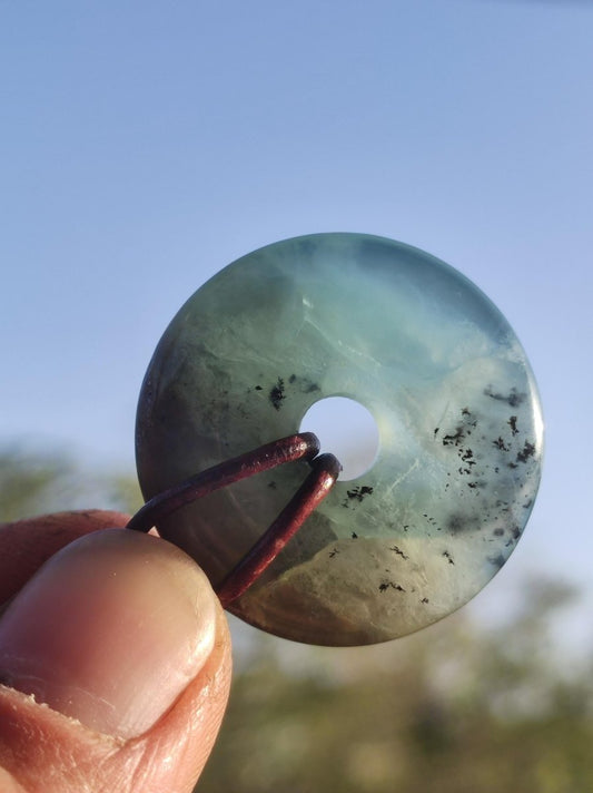 Opal Andenopal blau ~ Edelstein Kette HIPPIE GOA Boho Ethno Nature Donut Schutzsymbol Heilstein Chakra Sammler Mineral Rarität Mann Frau - Art of Nature Berlin