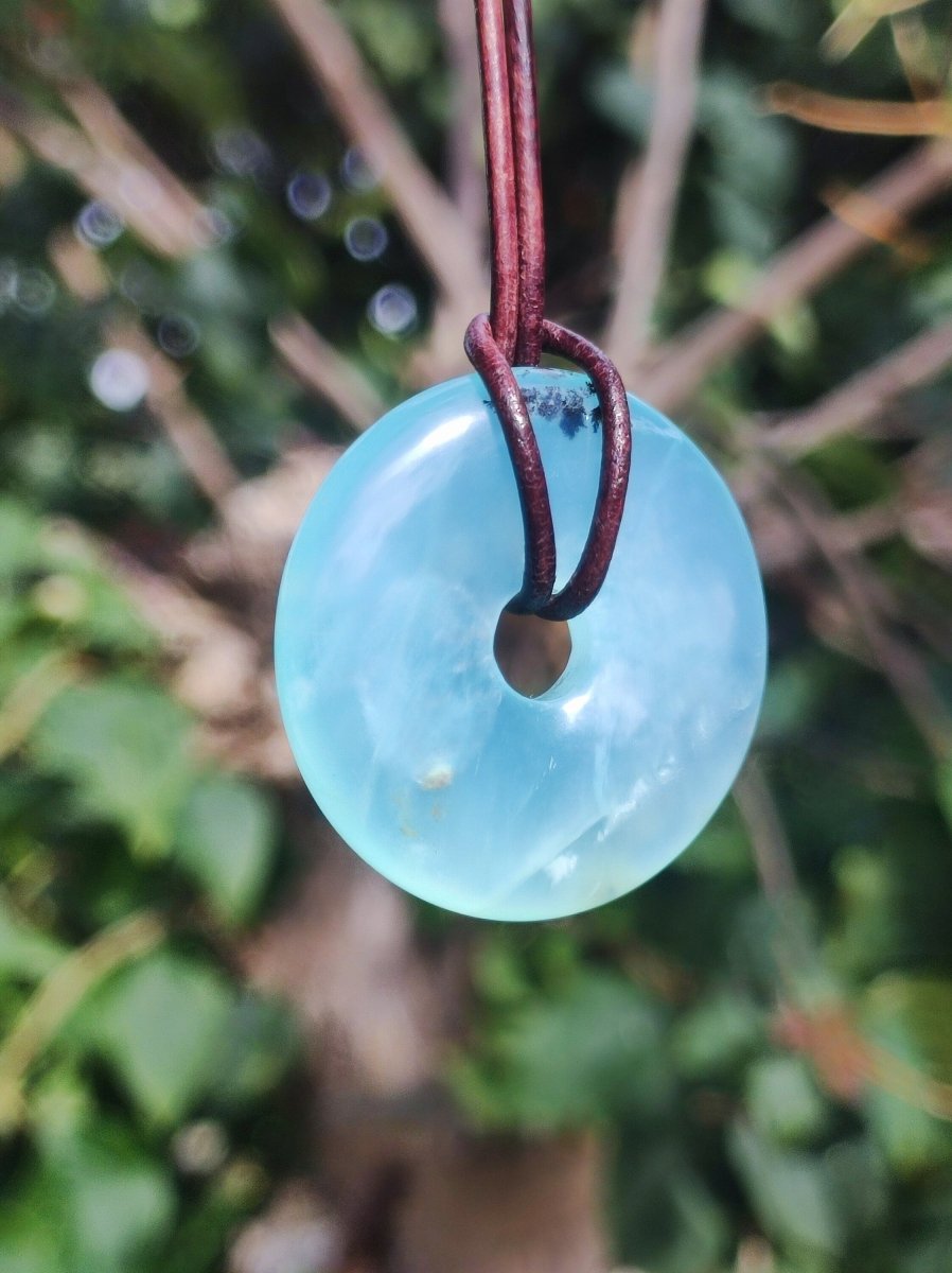 Opal Andenopal blau ~ Edelstein Kette HIPPIE GOA Boho Ethno Nature Donut Schutzsymbol Heilstein Chakra Sammler Mineral Rarität Mann Frau - Art of Nature Berlin