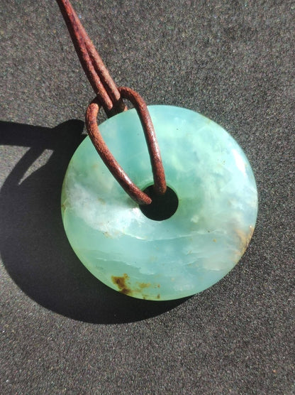 Opal Andenopal blau ~ Edelstein Kette HIPPIE GOA Boho Ethno Nature Donut Schutzsymbol Heilstein Chakra Sammler Mineral Rarität Mann Frau - Art of Nature Berlin