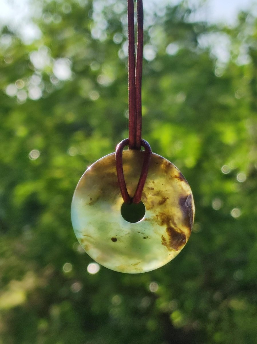 Opal Andenopal blau ~ Edelstein Kette HIPPIE GOA Boho Ethno Nature Donut Schutzsymbol Heilstein Chakra Sammler Mineral Rarität Mann Frau - Art of Nature Berlin