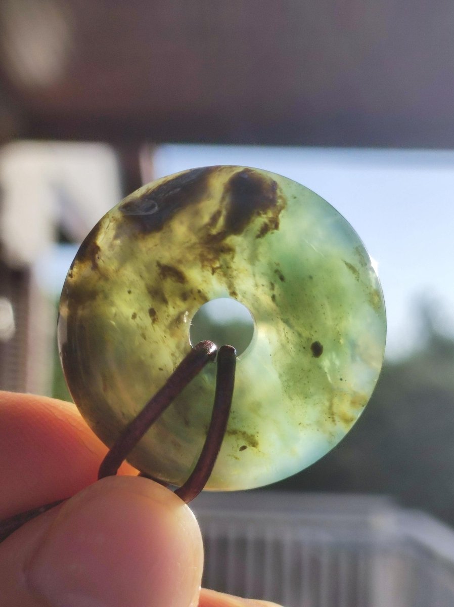 Opal Andenopal blau ~ Edelstein Kette HIPPIE GOA Boho Ethno Nature Donut Schutzsymbol Heilstein Chakra Sammler Mineral Rarität Mann Frau - Art of Nature Berlin