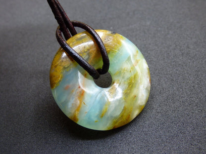 Opal Andenopal blau ~ Edelstein Kette HIPPIE GOA Boho Ethno Nature Donut Schutzsymbol Heilstein Chakra Sammler Mineral Rarität Mann Frau - Art of Nature Berlin