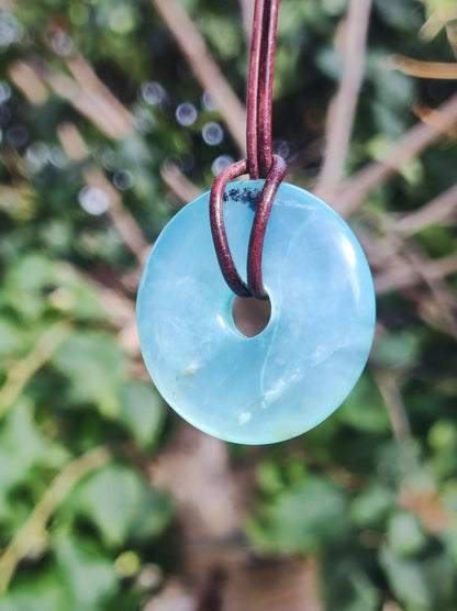 Opal Andenopal blau ~ Edelstein Kette HIPPIE GOA Boho Ethno Nature Donut Schutzsymbol Heilstein Chakra Sammler Mineral Rarität Mann Frau - Art of Nature Berlin