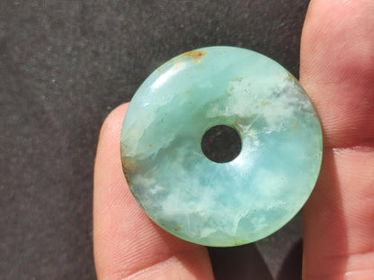 Opal Andenopal blau ~ Edelstein Kette HIPPIE GOA Boho Ethno Nature Donut Schutzsymbol Heilstein Chakra Sammler Mineral Rarität Mann Frau - Art of Nature Berlin