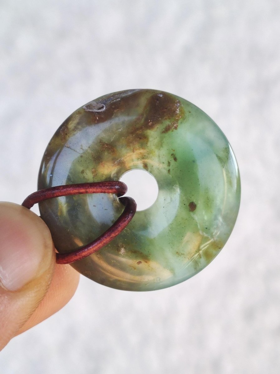 Opal Andenopal blau ~ Edelstein Kette HIPPIE GOA Boho Ethno Nature Donut Schutzsymbol Heilstein Chakra Sammler Mineral Rarität Mann Frau - Art of Nature Berlin