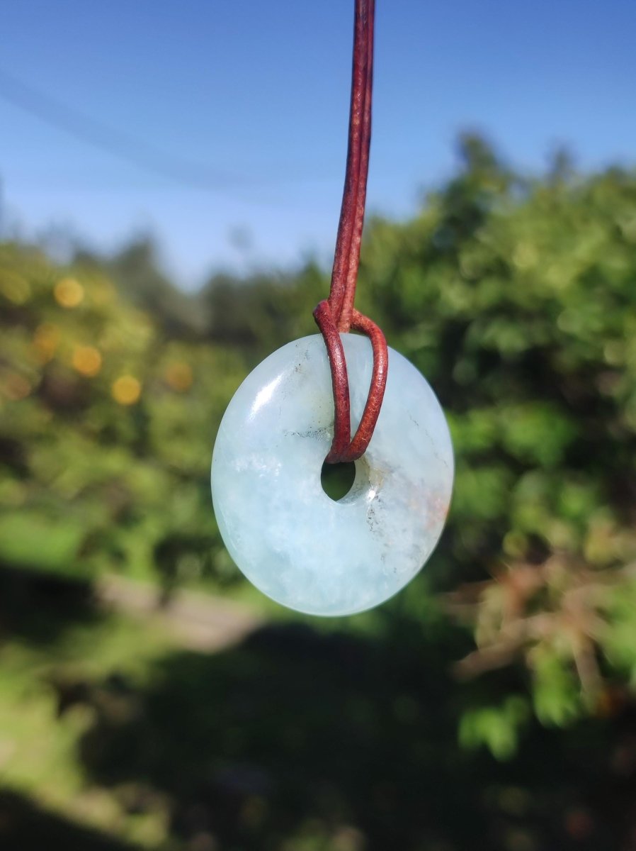 Opal Andenopal blau ~ Edelstein Kette HIPPIE GOA Boho Ethno Nature Donut Schutzsymbol Heilstein Chakra Sammler Mineral Rarität Mann Frau - Art of Nature Berlin