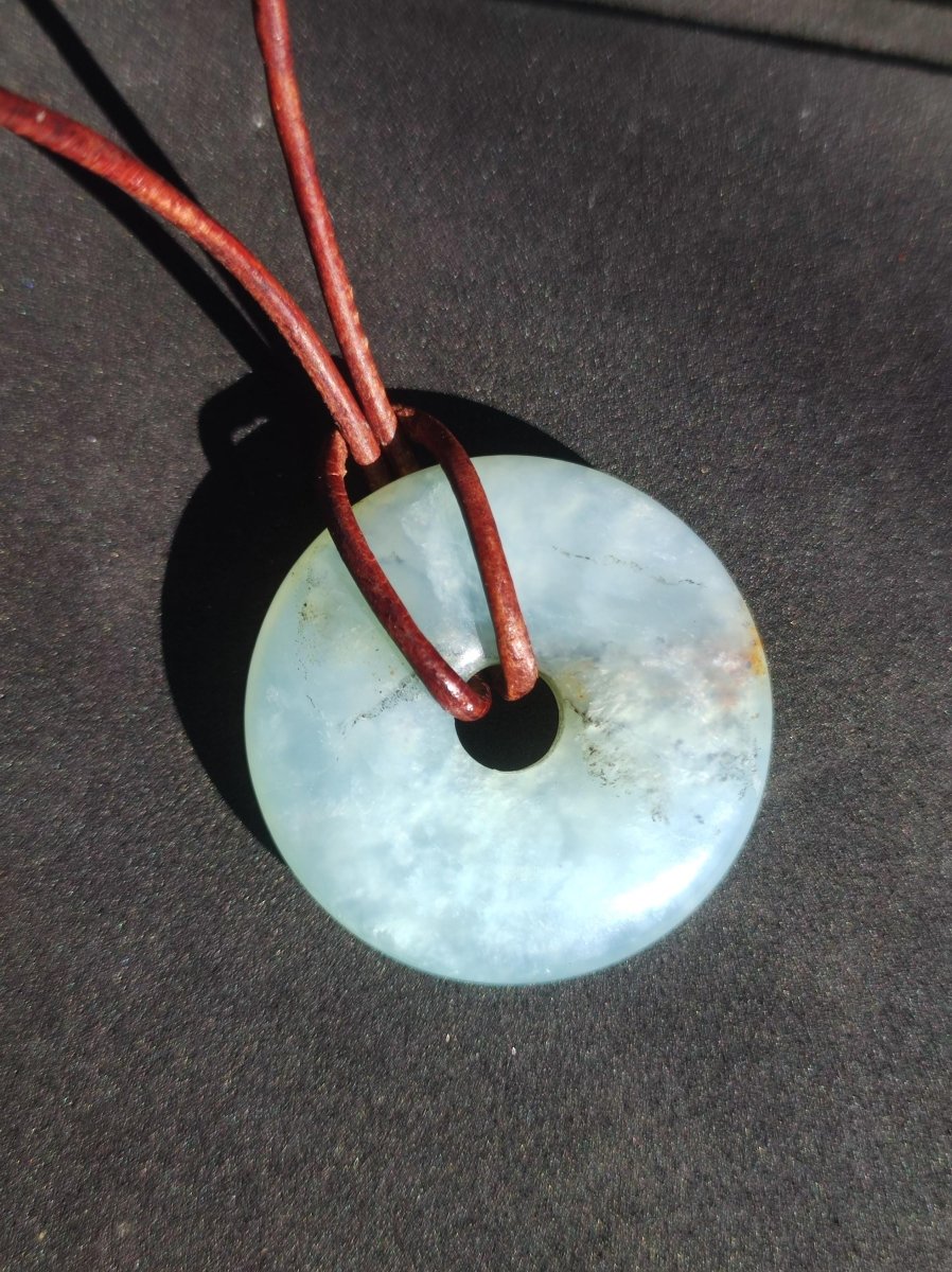 Opal Andenopal blau ~ Edelstein Kette HIPPIE GOA Boho Ethno Nature Donut Schutzsymbol Heilstein Chakra Sammler Mineral Rarität Mann Frau - Art of Nature Berlin